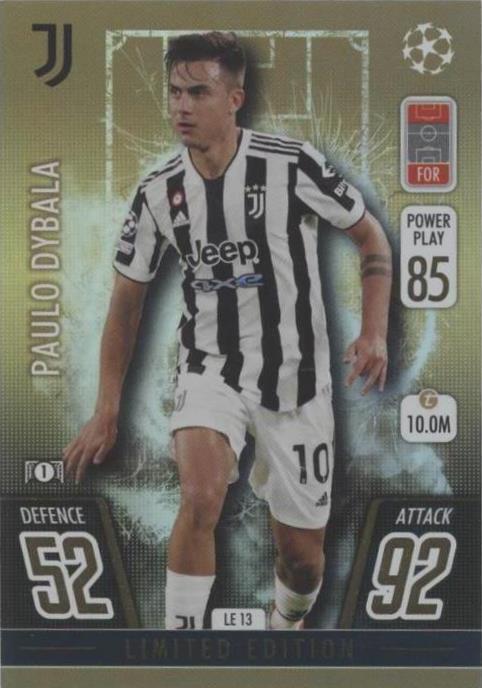 2021-22 Topps Match Attax UCL Extra - Limited Edition Gold Paulo Dybala #LE 13