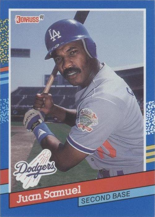 1991 Donruss - Juan Samuel #62 Yellow Pattern Top Left